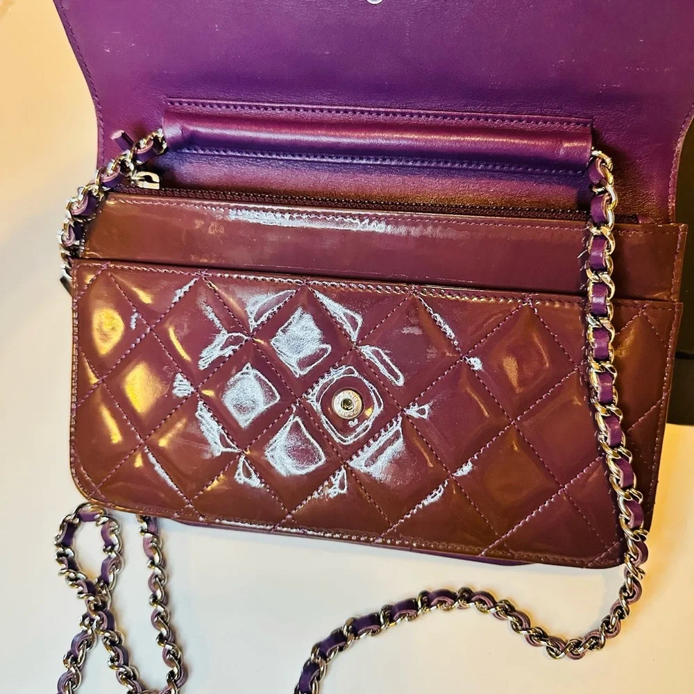 Chanel Quilted Burgundy Wallet On Chain - Picture 16 of 16